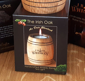 Irish Oak Tea Light Barrel