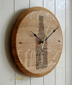 Oak Barrel Head Wall Clock