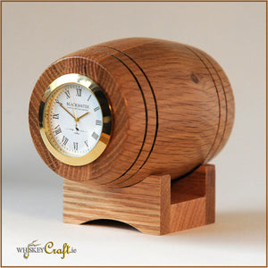 Oak Barrel Desk Clock.